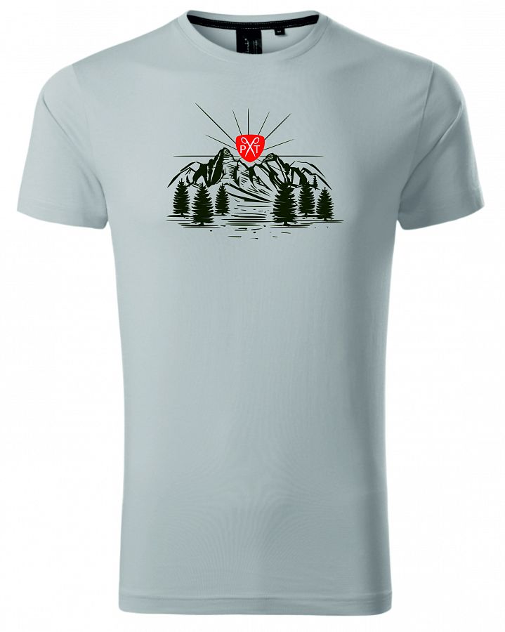 Pánské tričko myslivecké s přírodou PXT CREATIVE 153 silver gray